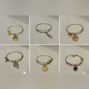 Set of 6 Alex and Ani Bracelets - Mixed Gold & Silver Charms
